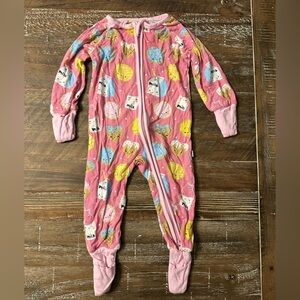 Little Sleepies pink cookies and milk zippie